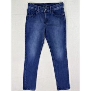 Mott & Bow Jeans Womens 29x32 Blue Boyfriend Mid Rise Dark Wash Stretch